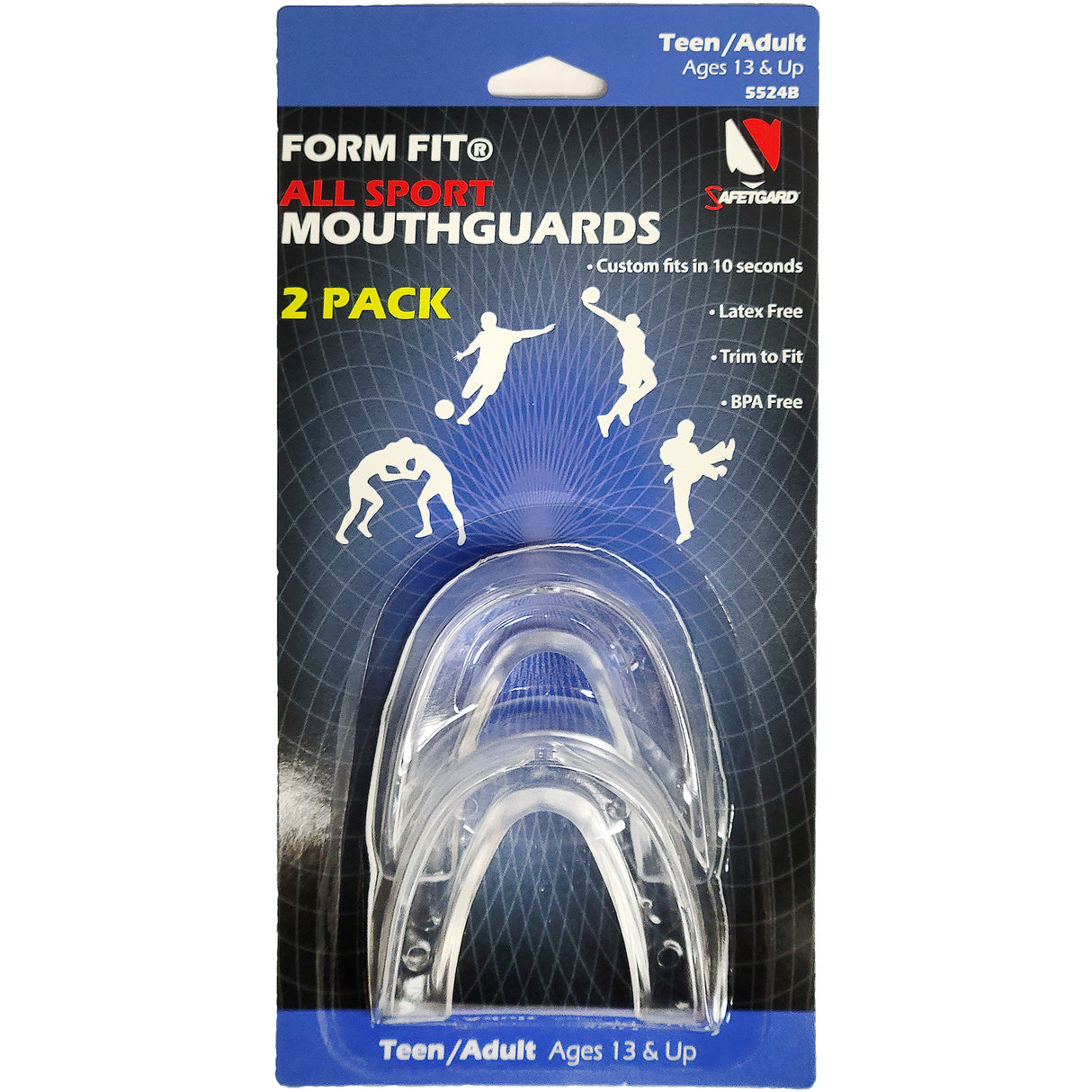 SafeTGard 2 Pack Clear Mouthguards