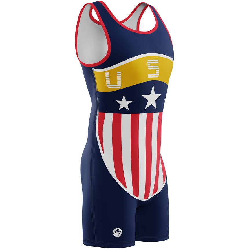 WrestlingMart USA Shield Singlet