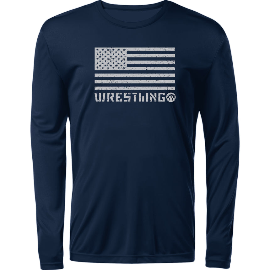 WrestlingMart American Wrestling Long Sleeve Tee