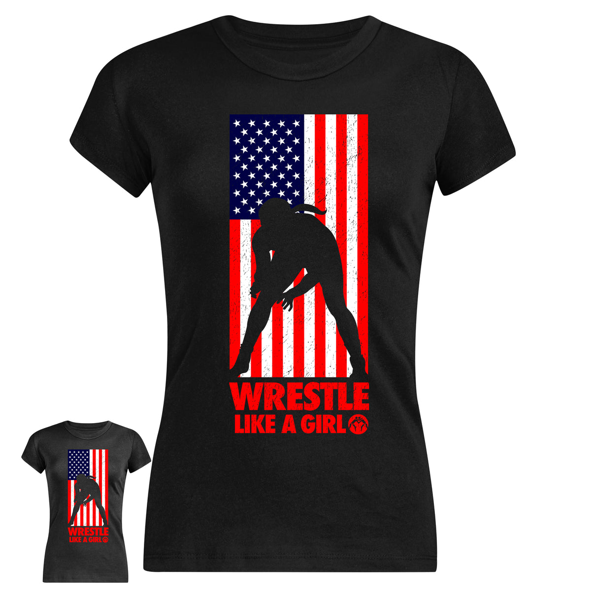 WrestlingMart Wrestle Like A Girl Tee