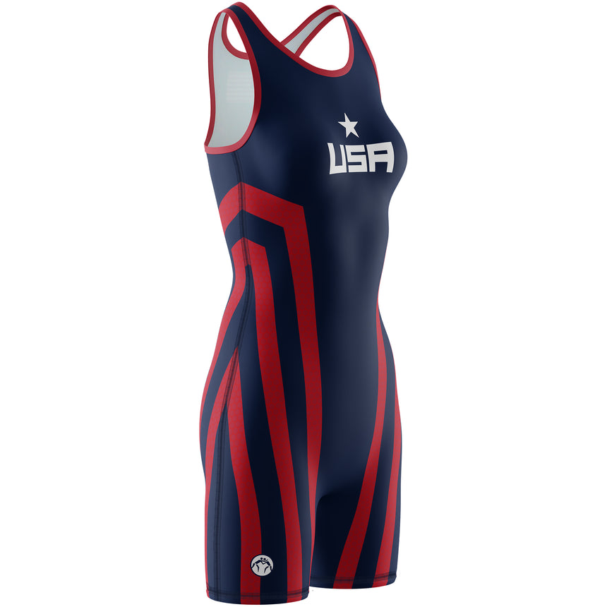 WrestlingMart Women's USA Breakdown Singlet