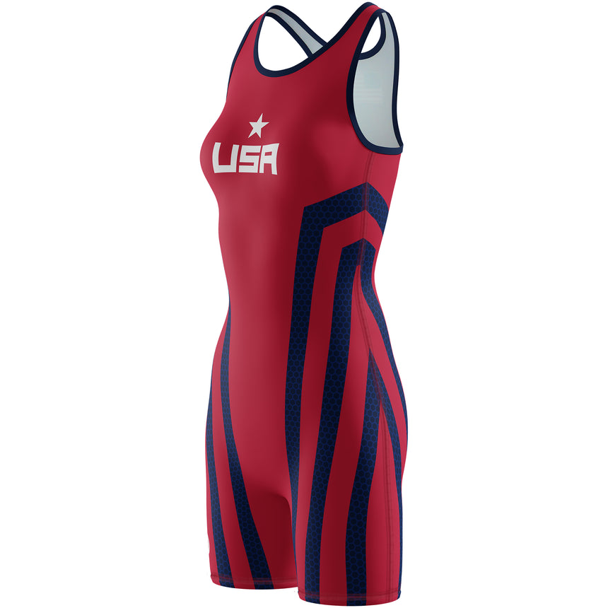 WrestlingMart Women's USA Breakdown Singlet