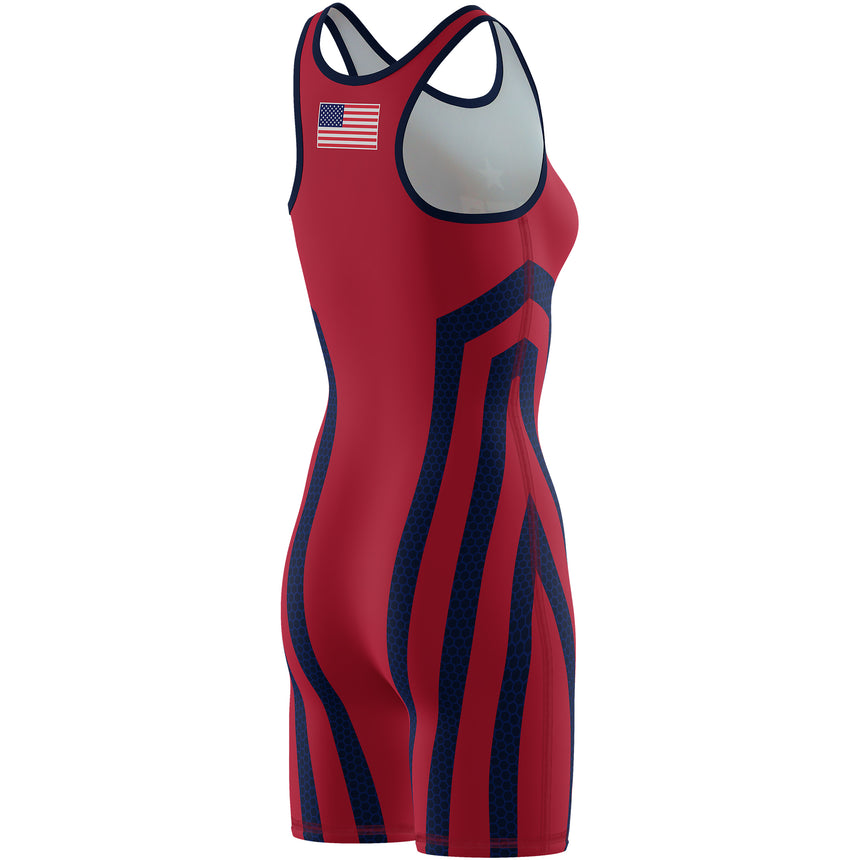 WrestlingMart Women's USA Breakdown Singlet