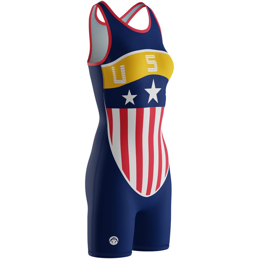 WrestlingMart Women's USA Shield Singlet
