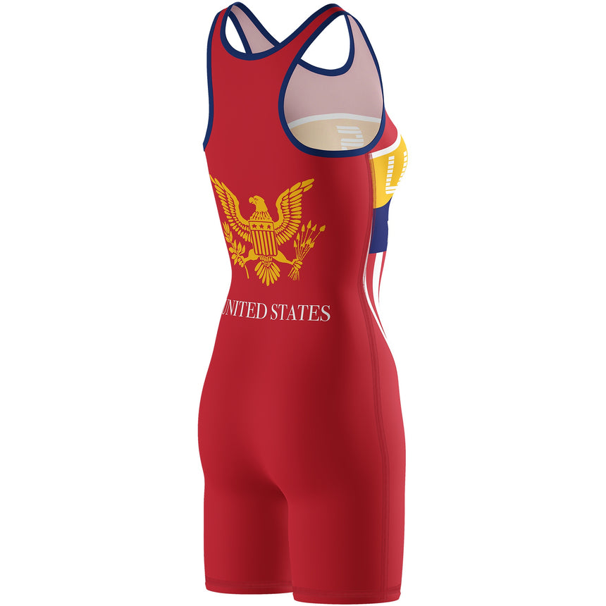 WrestlingMart Women's USA Shield Singlet