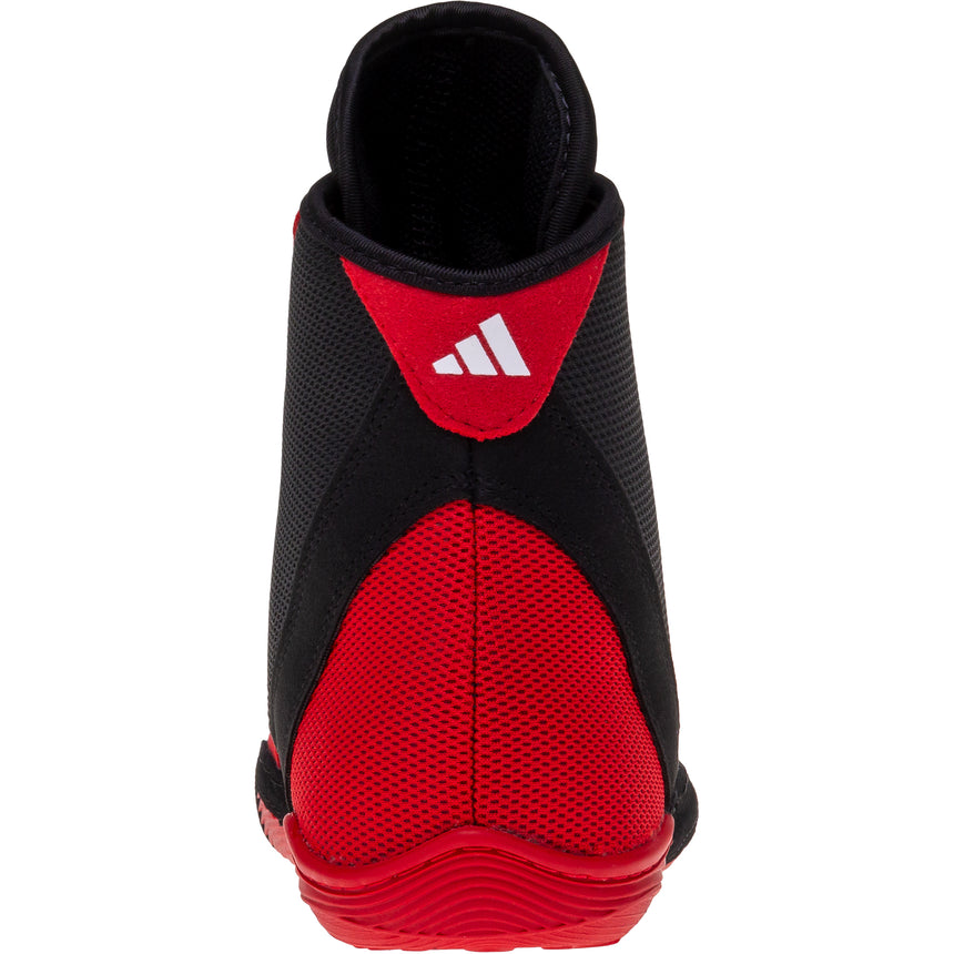 Adidas Adizero 7 Wrestling Shoes in Red, Black, and White back view