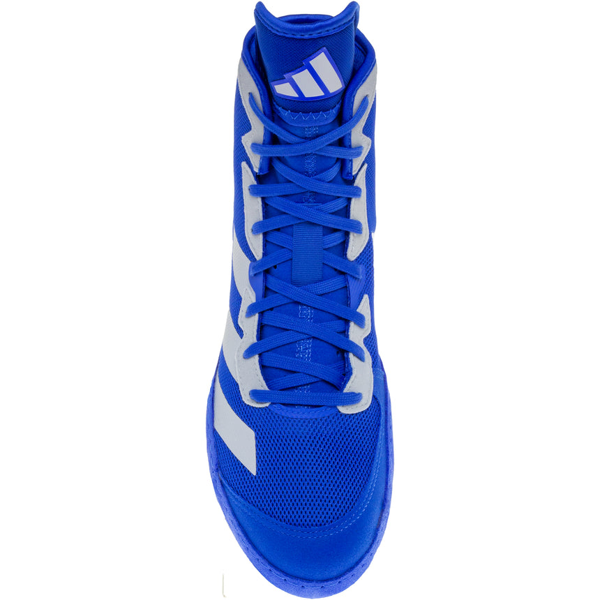 Adidas Adizero 7 Wrestling Shoes in Royal and Grey top view