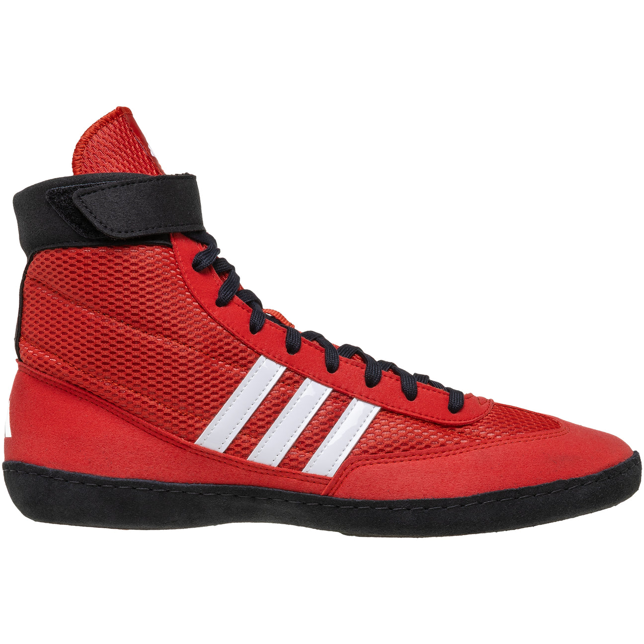 Adidas Combat Speed 4 Wrestling Shoes in Red, White and Black side view