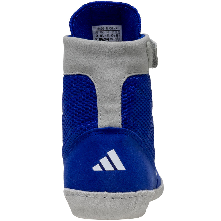 Adidas Combat Speed 4 Wrestling Shoes in Royal, White and Grey back view