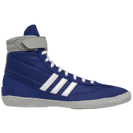 Adidas Combat Speed 4 Wrestling Shoes in Royal, White and Grey side view