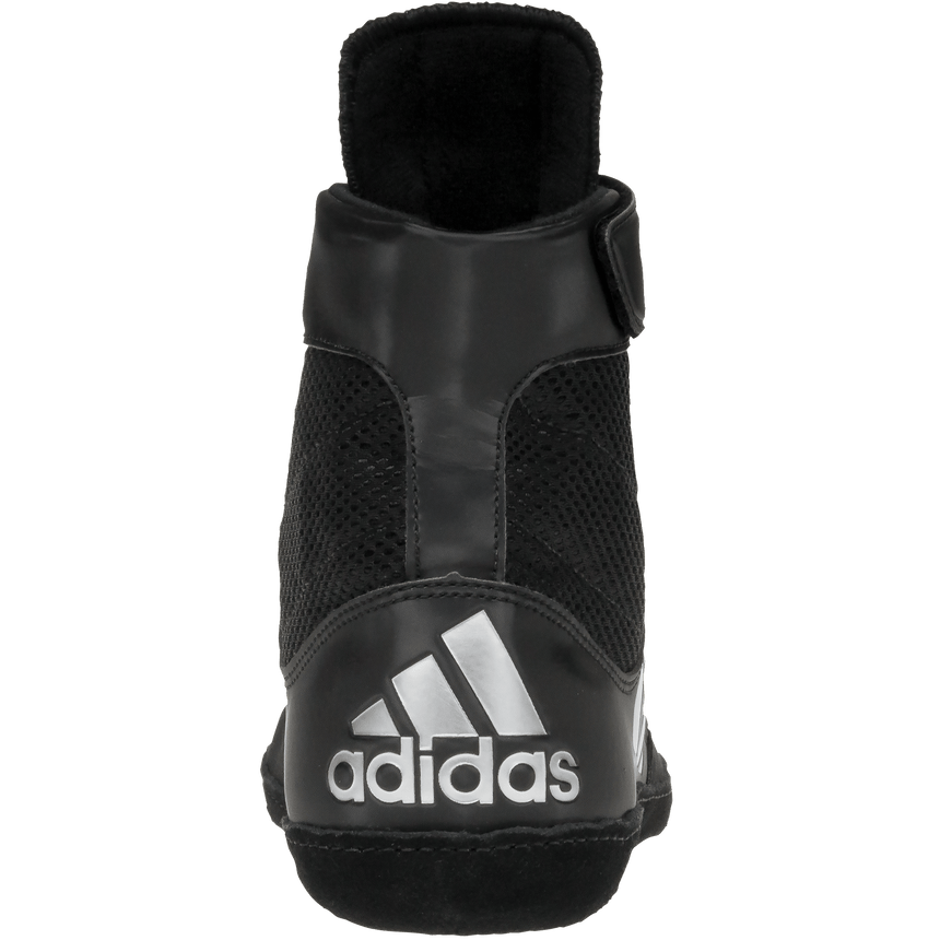 Adidas Combat Speed 5 Wrestling Shoes in Black, White and Silver back view
