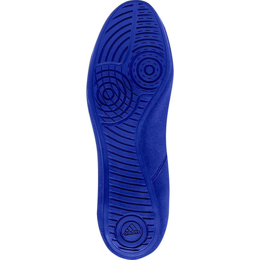 Adidas HVC 2 Kids Wrestling Shoes in Royal and Yellow sole view