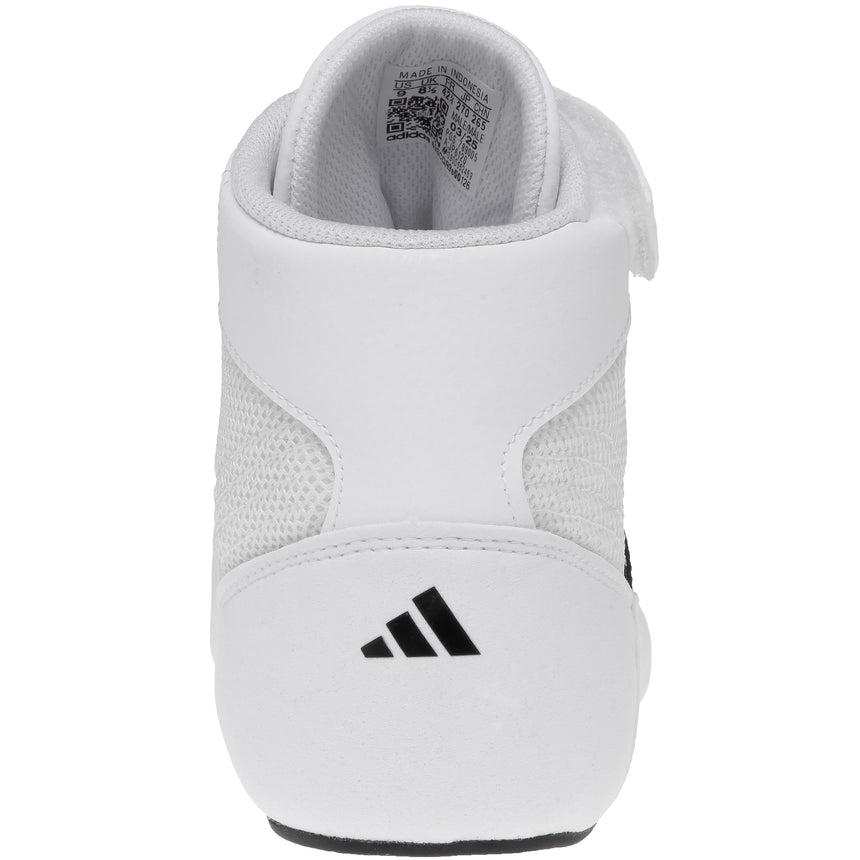 Adidas HVC 2 Wrestling Shoes in White and Black back view