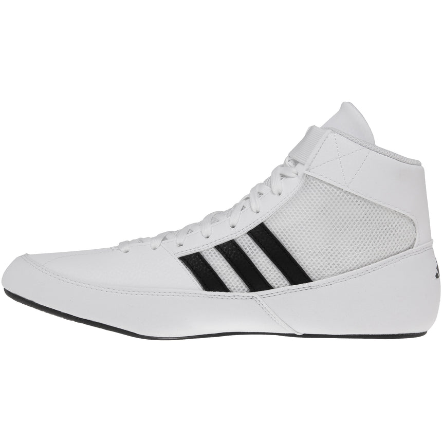 Adidas HVC 2 Wrestling Shoes in White and Black side view 2
