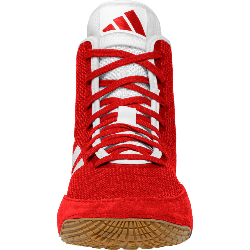 Adidas Tech Fall 2 Wrestling Shoes in Red and White front view
