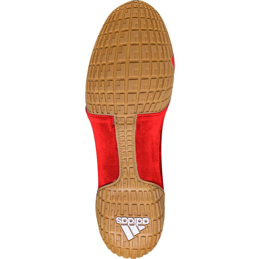 Adidas Tech Fall 2 Wrestling Shoes in Red and White sole view