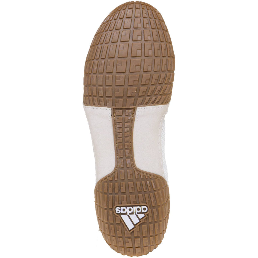 Adidas Tech Fall 2 Wrestling Shoes in White and Gold sole view