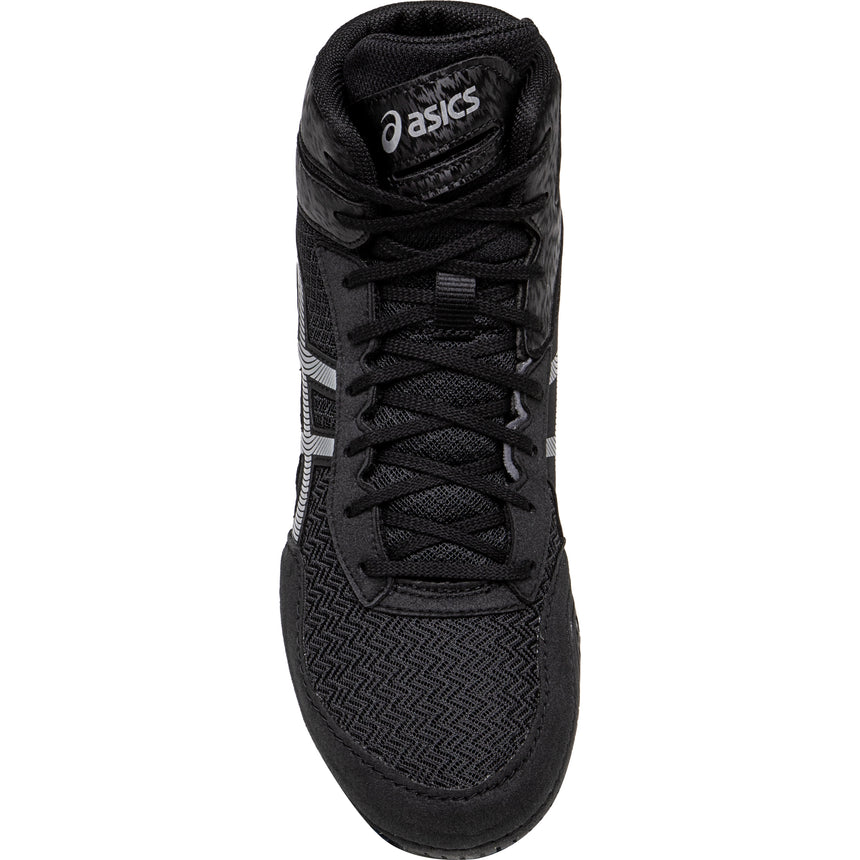 ASICS Matcontrol 3 Wrestling Shoes in Black and Silver top view