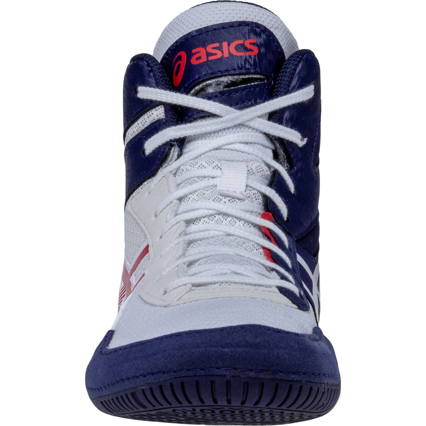 ASICS Matcontrol 3 Wrestling Shoes in Red, White, and Blue front view
