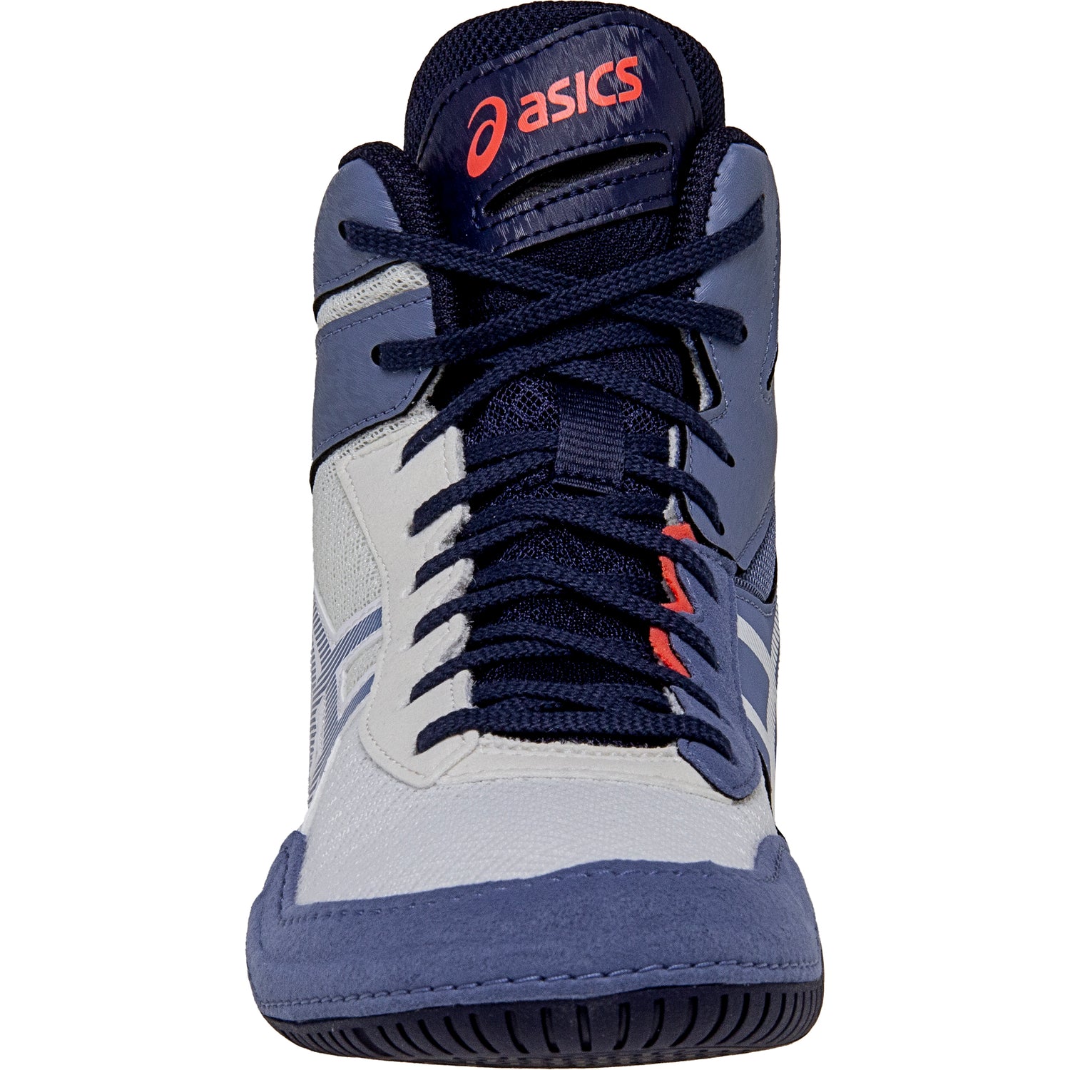 ASICS Matcontrol 3 Wrestling Shoes in White and Blue front view