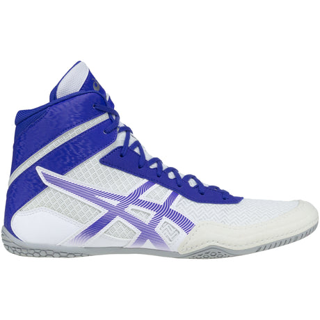 ASICS Matcontrol 3 Wrestling Shoes in White and Royal side view