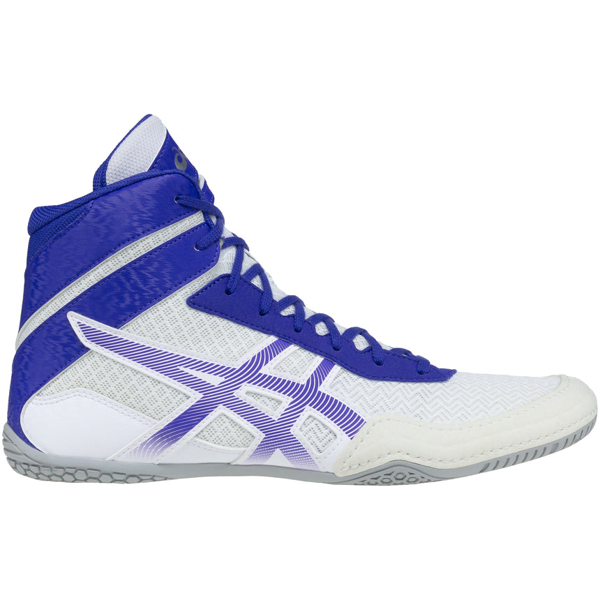 ASICS Matcontrol 3 Wrestling Shoes in White and Royal side view