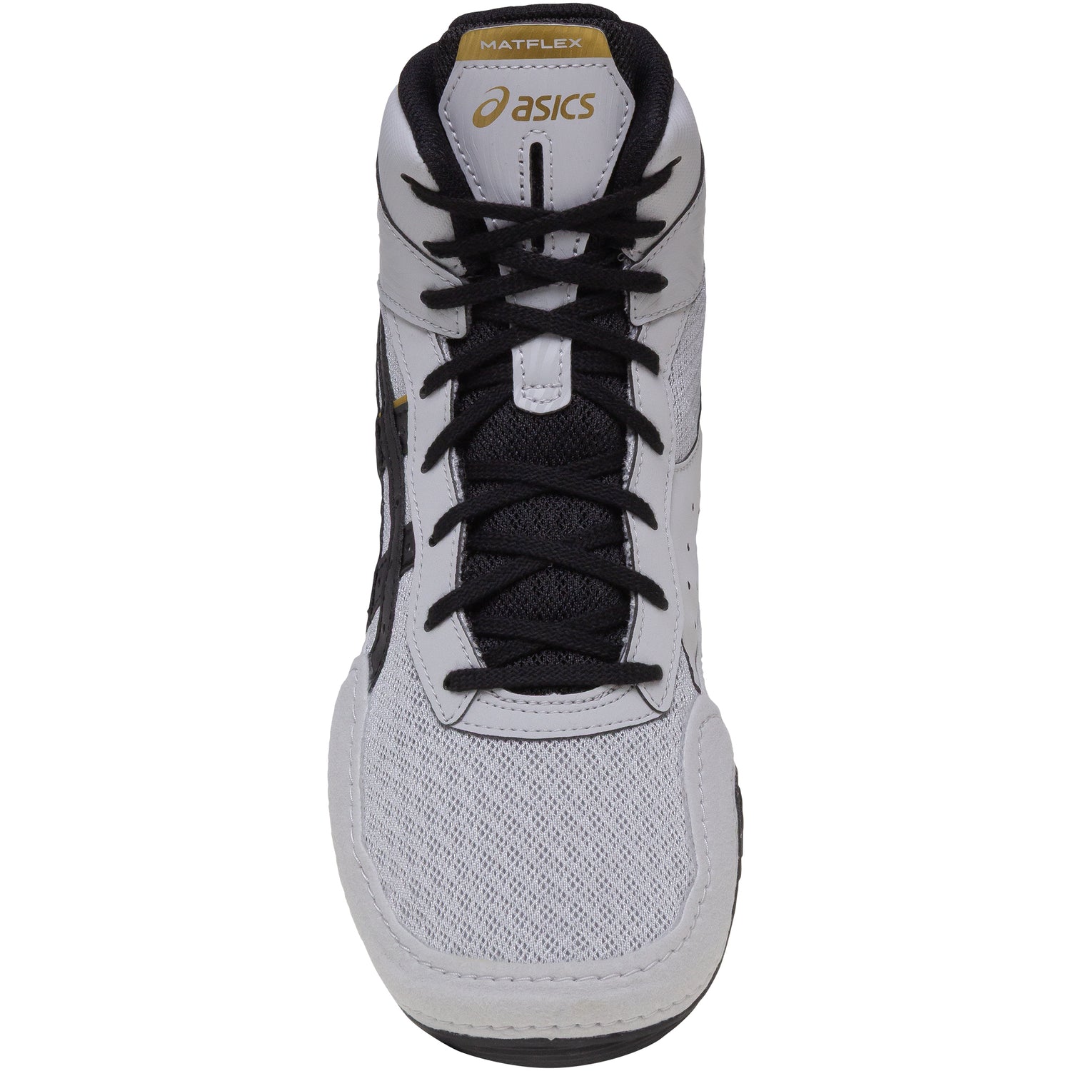 ASICS Matflex 7 Kids Wrestling Shoes in Grey and Black top view