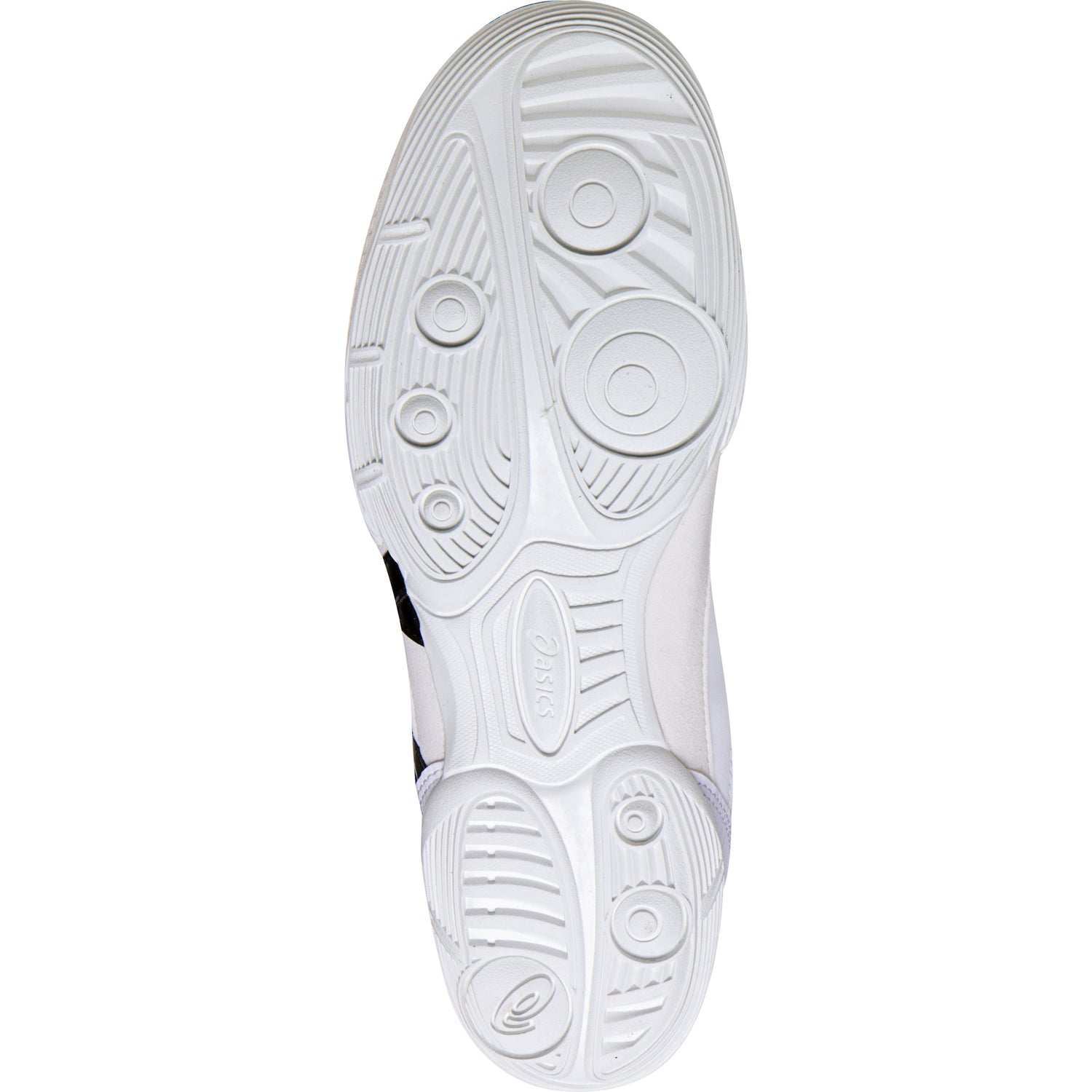 ASICS Matflex 7 Kids Wrestling Shoes in White, Black, and Pink sole view