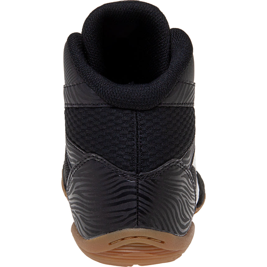 ASICS Matflex 7 Wrestling Shoes in Black and White back view