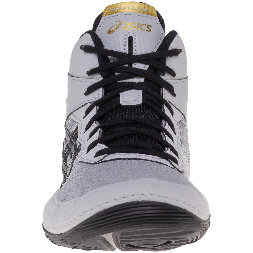 ASICS Matflex 7 Wrestling Shoes in Grey and Black front view