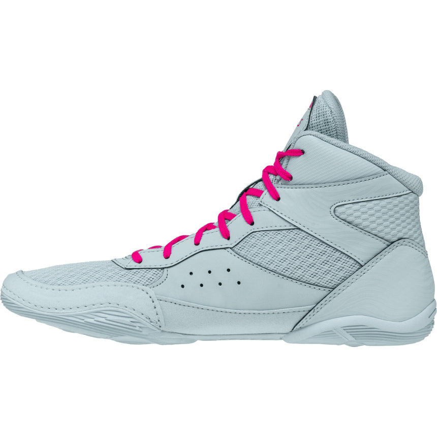 ASICS Matflex 7 Wrestling Shoes in Grey and Silver side view 2