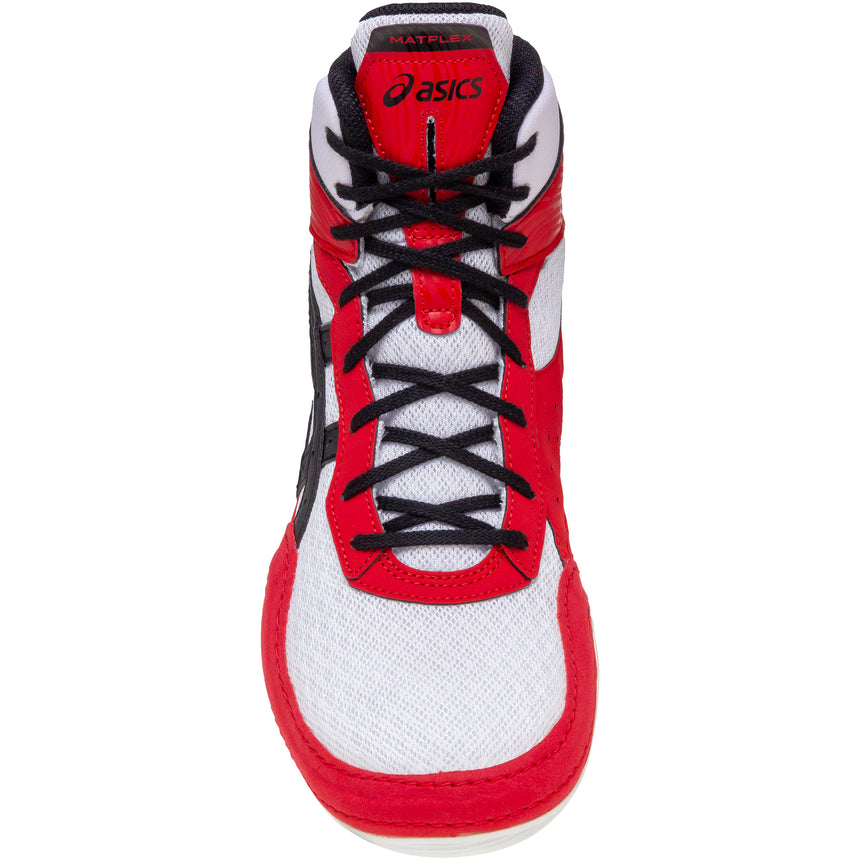 ASICS Matflex 7 Wrestling Shoes in Red and Black top view