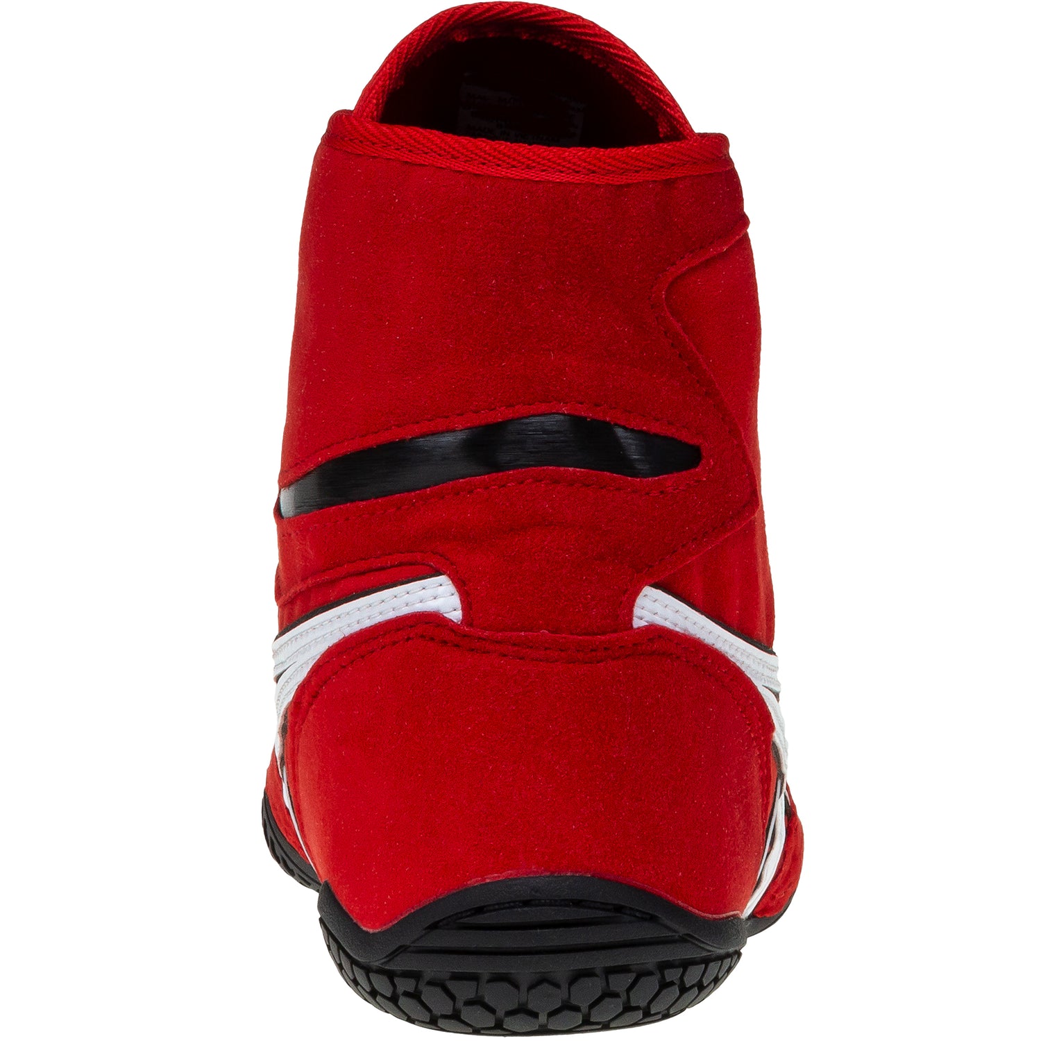 ASICS Prime Attack Wrestling Shoes in Red and White back view