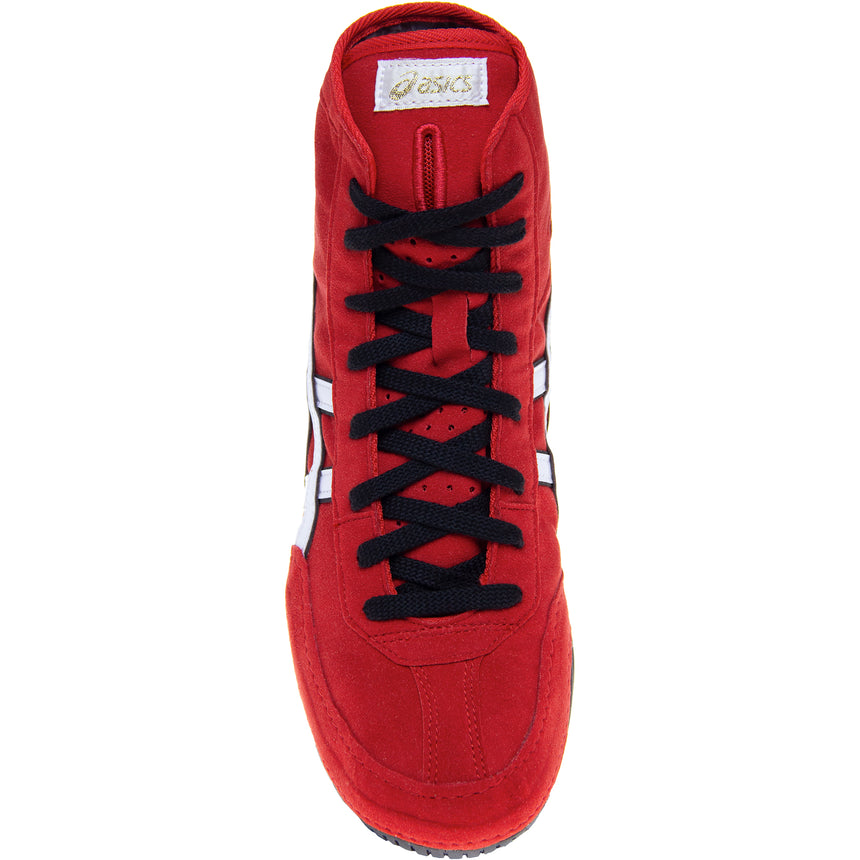 ASICS Prime Attack Wrestling Shoes in Red and White top view