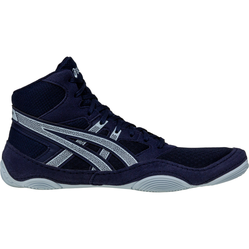 ASICS Snapdown 4 Wrestling Shoes in Dark Blue and Grey side view