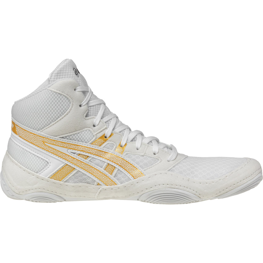 ASICS Snapdown 4 Wrestling Shoes in White and Gold side view