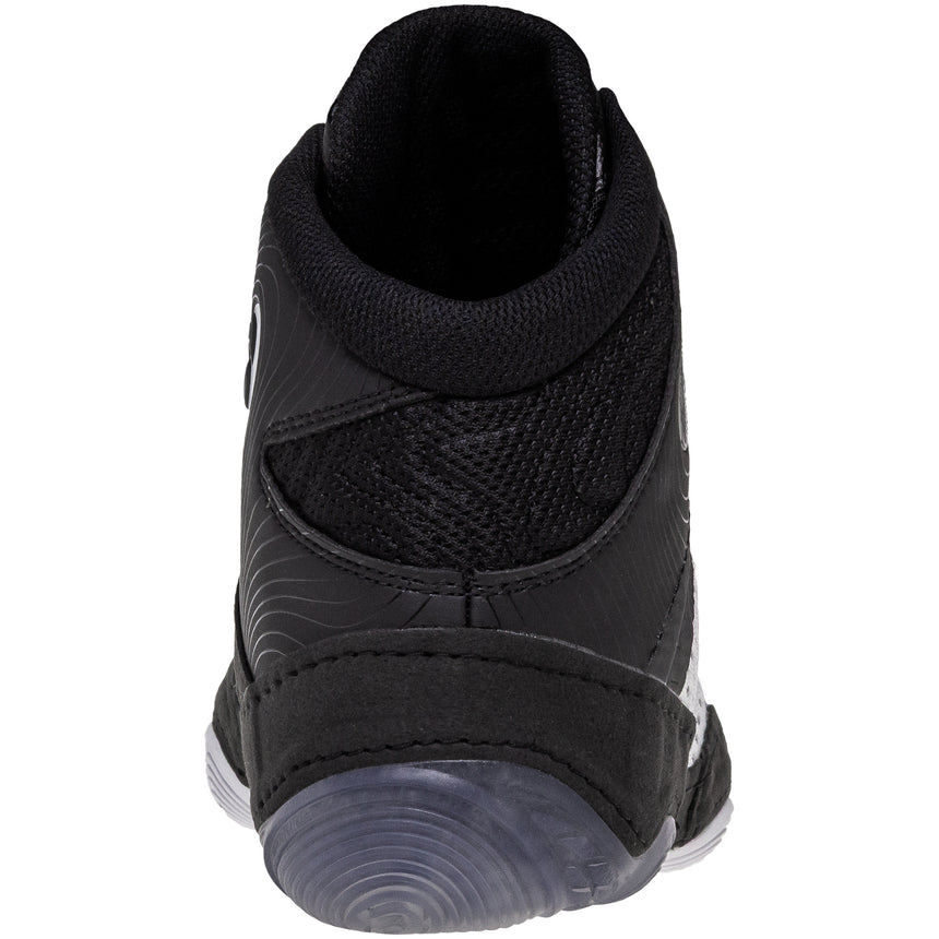ASICS Split Elite Wrestling Shoes in White and Black back view