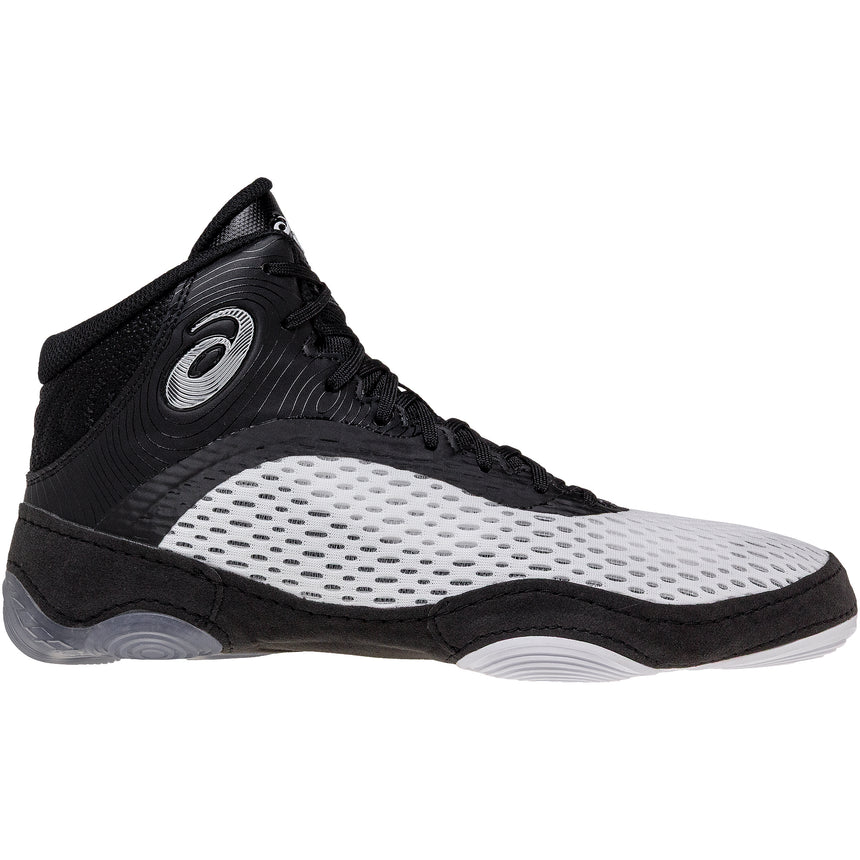 ASICS Split Elite Wrestling Shoes in White and Black side view