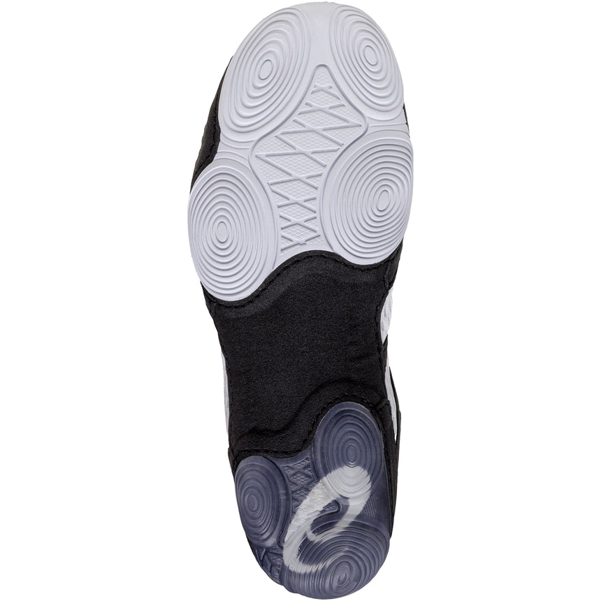 ASICS Split Elite Wrestling Shoes in White and Black sole view