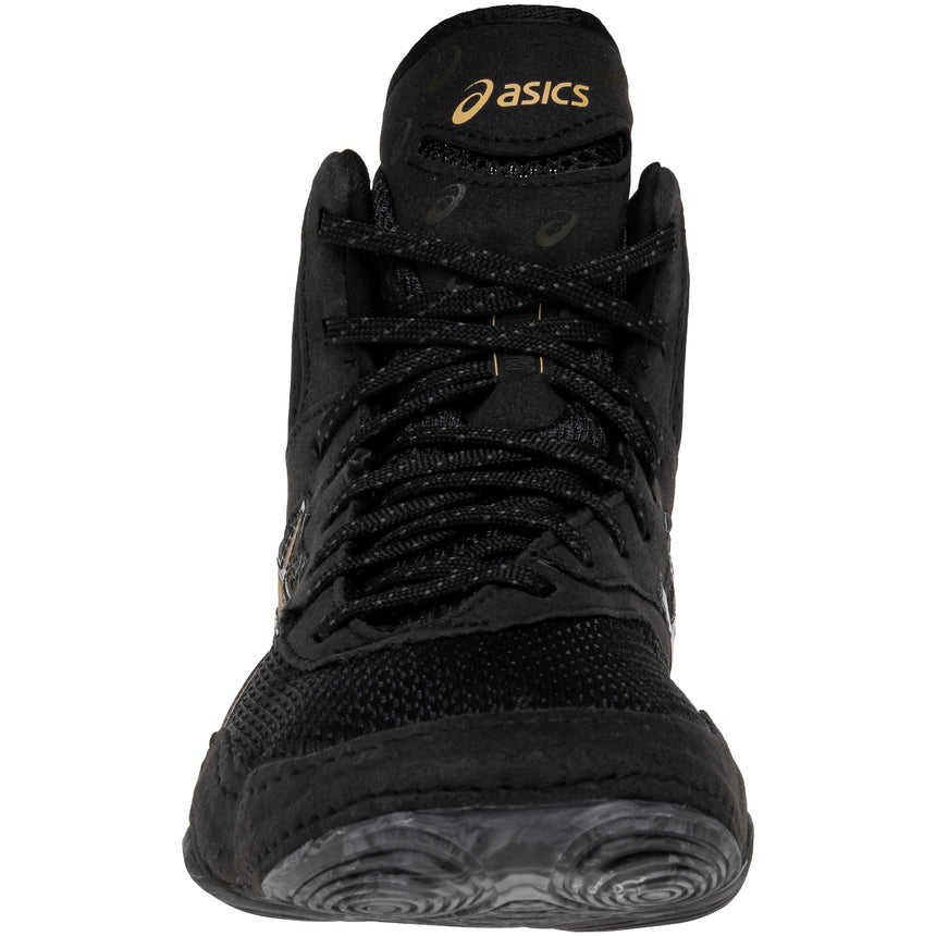 ASICS Women’s MatBlazer Wrestling Shoes in Black and Gold front view