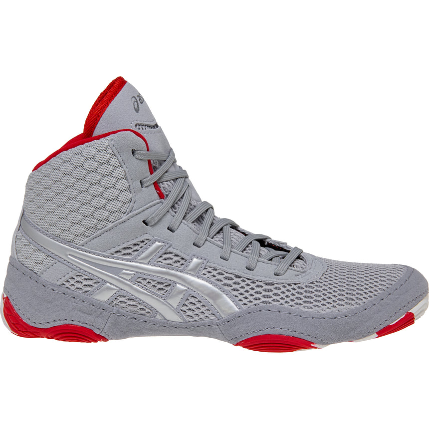 ASICS Women’s MatBlazer Wrestling Shoes in Grey and Red side view