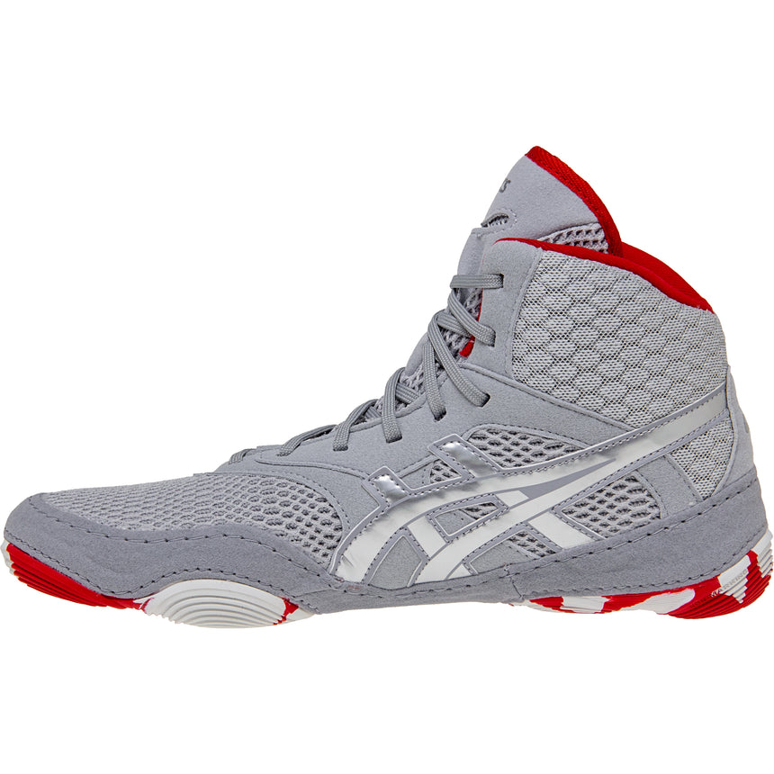 ASICS Women’s MatBlazer Wrestling Shoes in Grey and Red side view 2