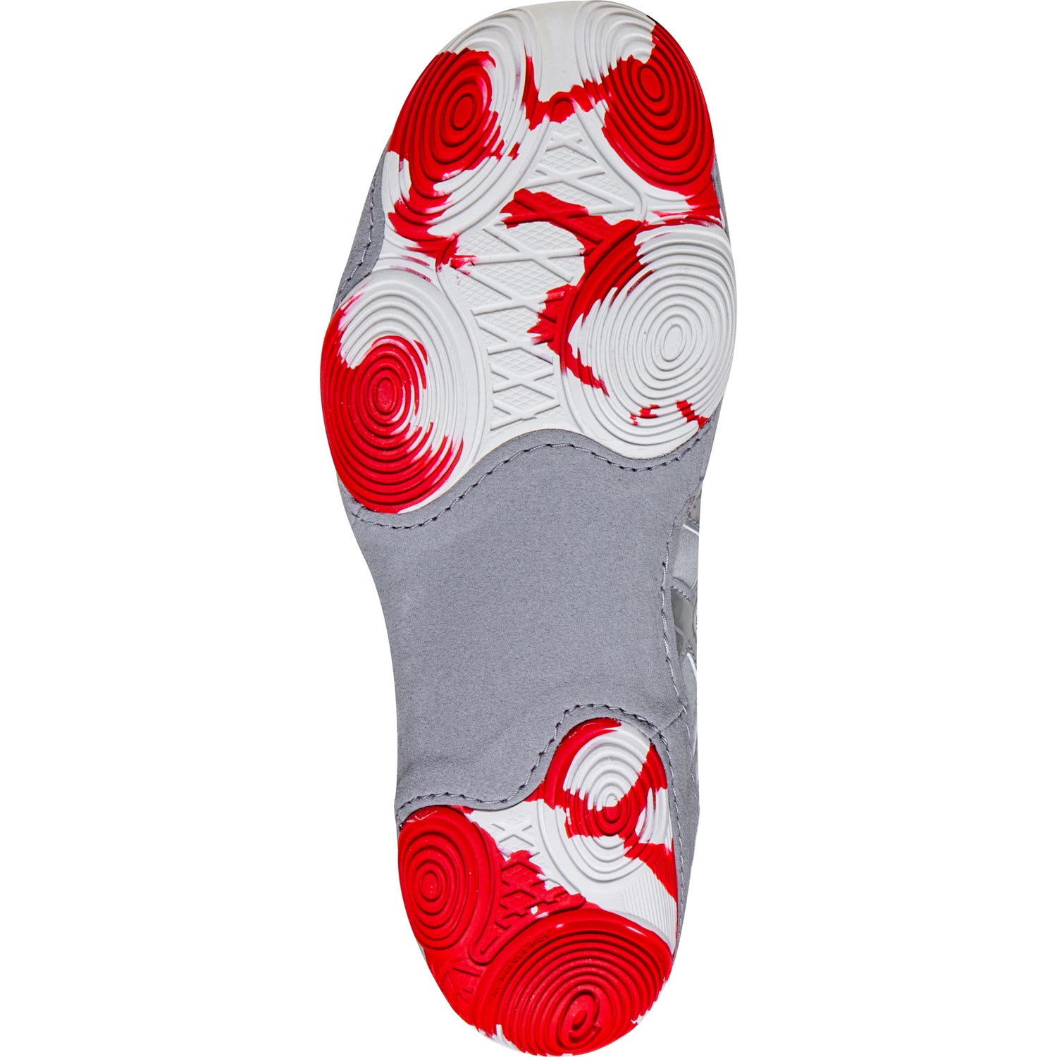 ASICS Women’s MatBlazer Wrestling Shoes in Grey and Red sole view