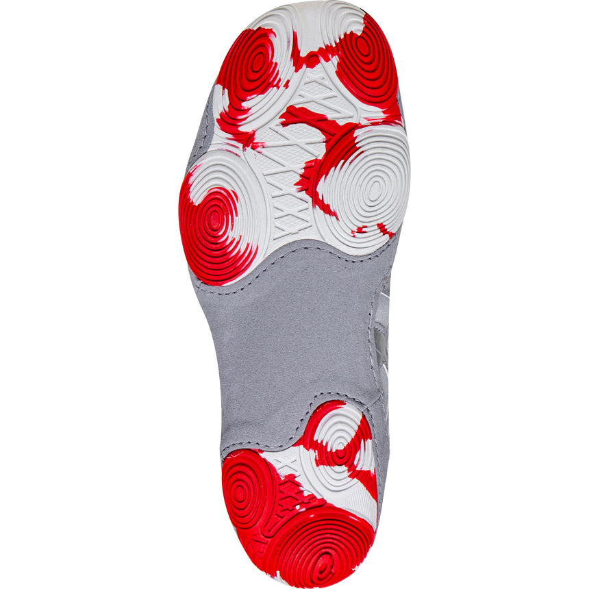 ASICS Women’s MatBlazer Wrestling Shoes in Grey and Red sole view