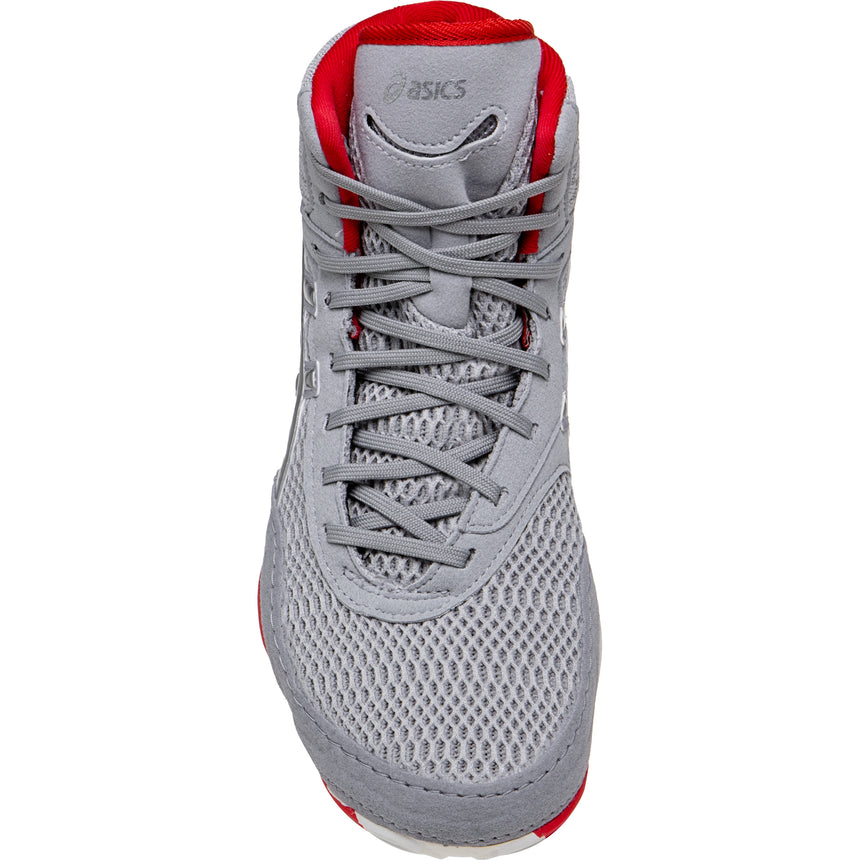 ASICS Women’s MatBlazer Wrestling Shoes in Grey and Red top view