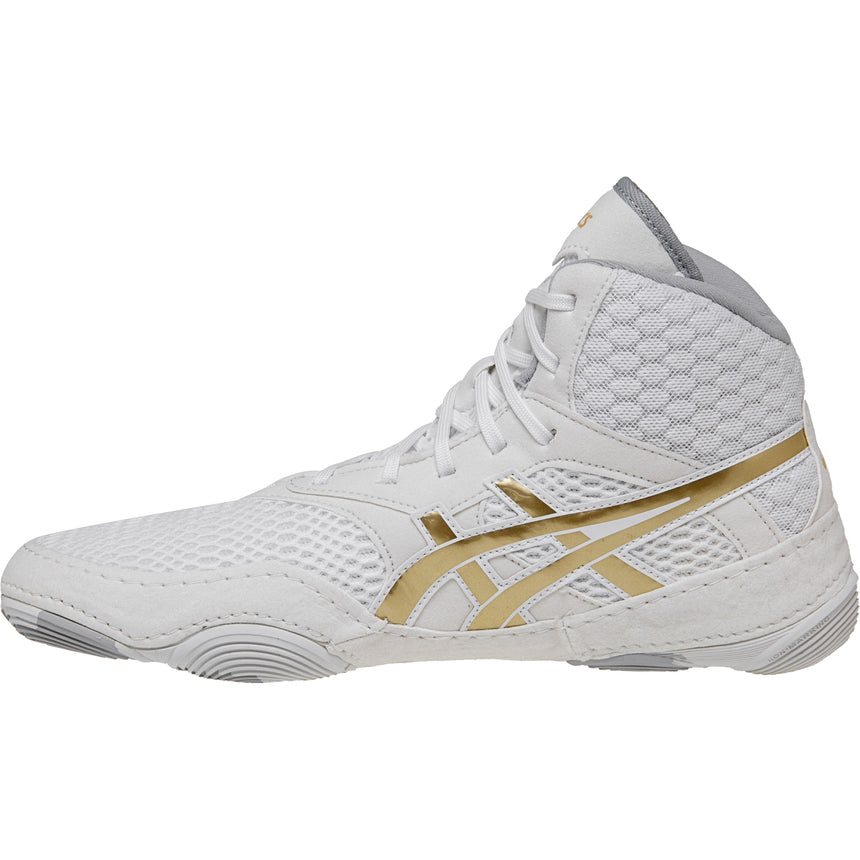 ASICS Women’s MatBlazer Wrestling Shoes in White and Gold side view 2