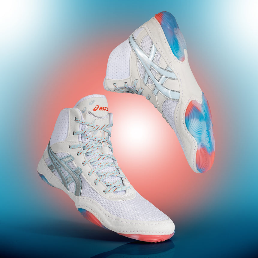 ASICS Women’s MatBlazer Wrestling Shoes in White and Silver hero image