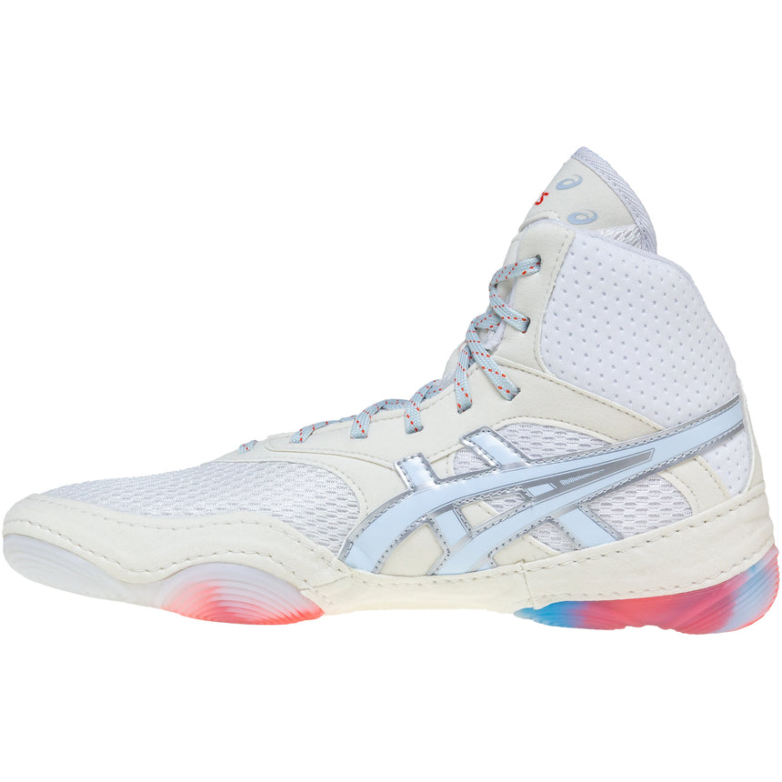 ASICS Women’s MatBlazer Wrestling Shoes in White and Silver side view 2