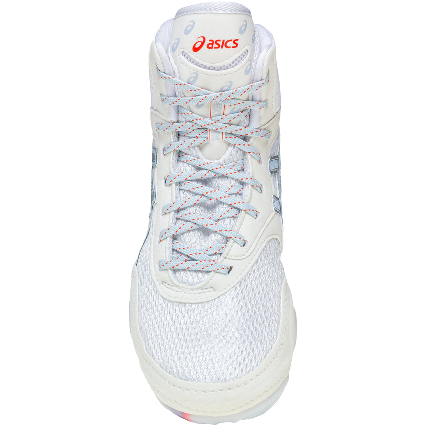 ASICS Women’s MatBlazer Wrestling Shoes in White and Silver top view