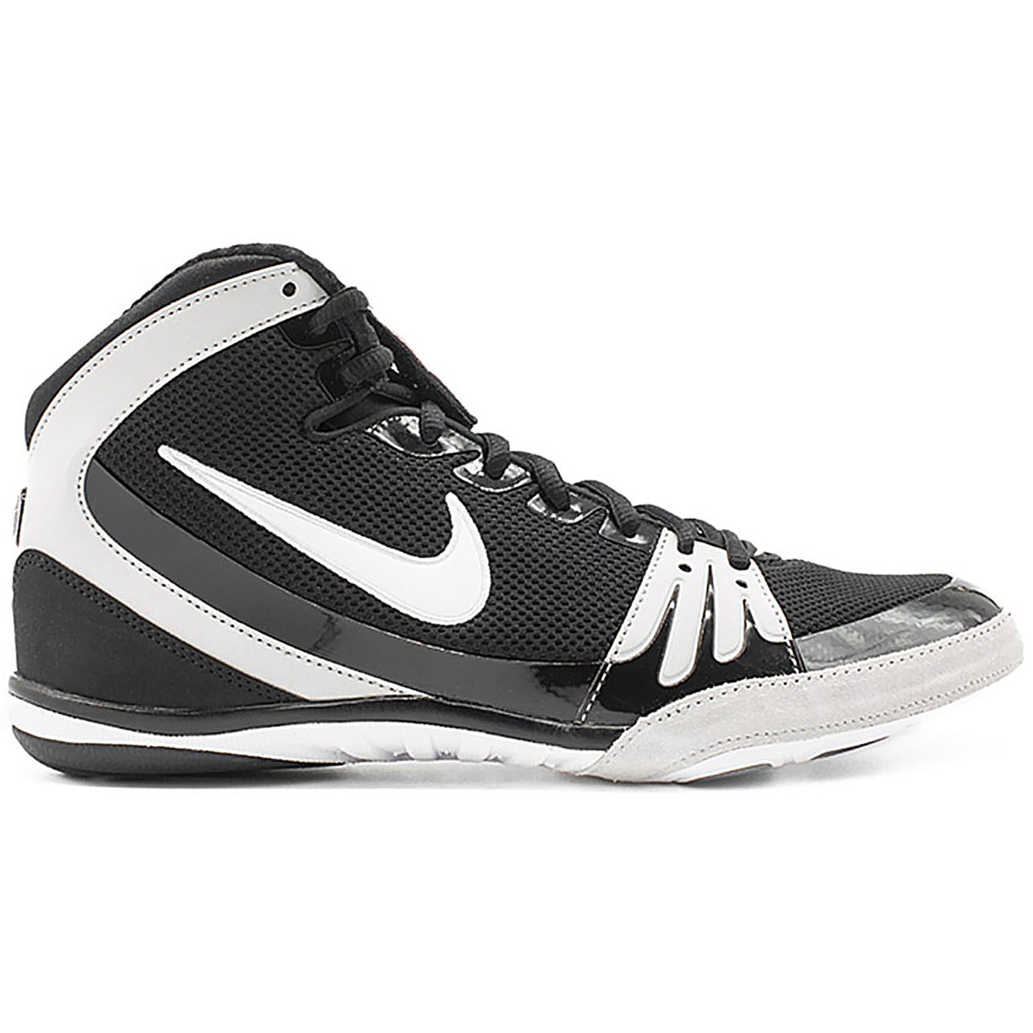 Nike Freek Wrestling Shoes in Black and White from the side